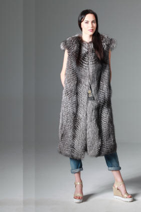 Bolero de zorro plateado